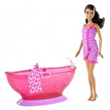 Barbie Bath Tub And Barbie African-American Doll Playset   